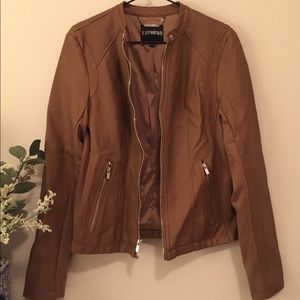 Express Brown Faux Leather Jacket